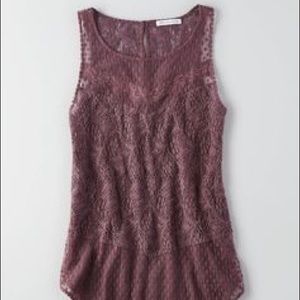 American Eagle Purple Lace Tank